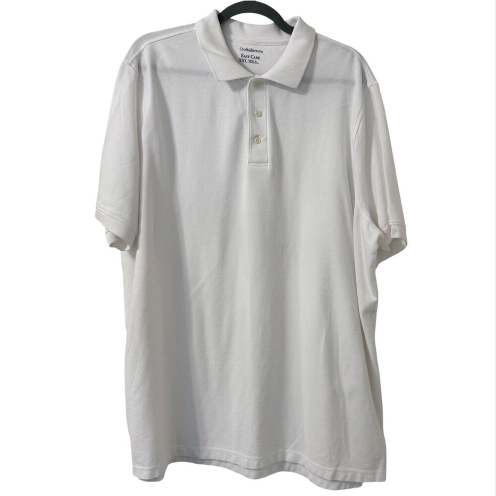 Croft & Barrow Easy Care White Polo Shirt XXL Preppy Uniform‎ Cotton New
